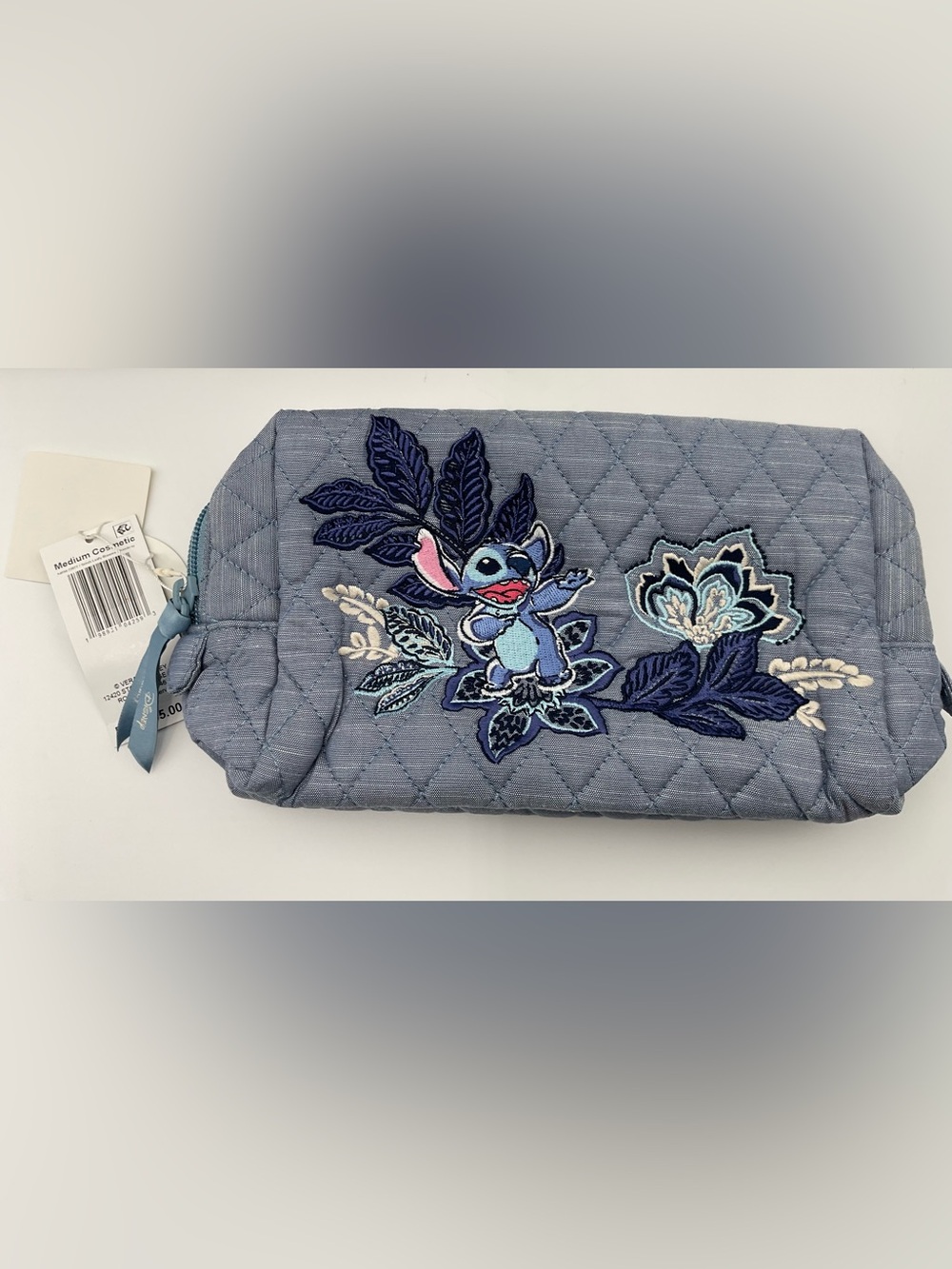 Disney Medium Cosmetic Stitch Leafy Blooms Chambray in Premium Cotton 🚨 Sold Out